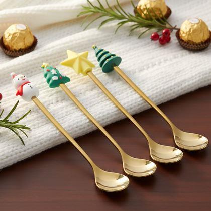 Obrazek z Zestaw świątecznych łyżeczek w ozdobnym pudełku 4 szt.