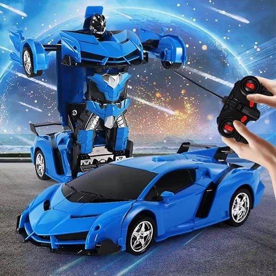 Obrazek z RC Sportowy samochód transformujący na zdalne sterowanie - niebieskie