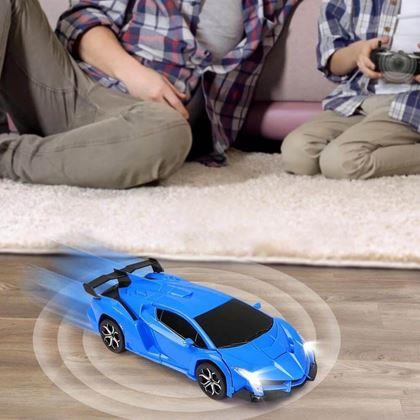 Obrazek z RC Sportowy samochód transformujący na zdalne sterowanie - niebieskie