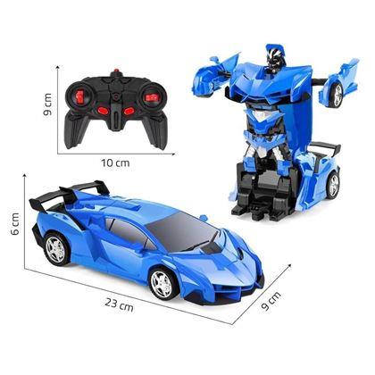 Obrazek z RC Sportowy samochód transformujący na zdalne sterowanie - niebieskie
