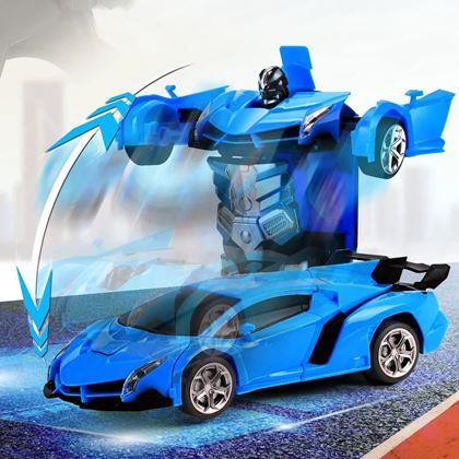 Obrazek z RC Sportowy samochód transformujący na zdalne sterowanie - niebieskie