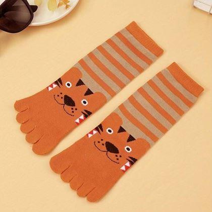 Obrazek z Dziecięce skarpetki na palce - roz. 19-24 cm - tygrys