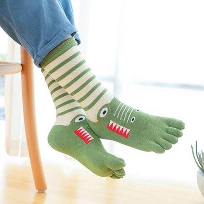 Obrazek z Dziecięce skarpetki na palce - rozm. 19-24 cm - krokodyl