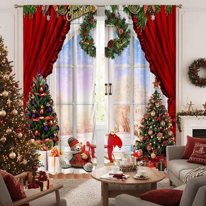 Obrazek z Świąteczne zasłony 2 szt 66x150 cm
