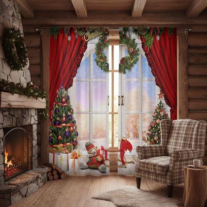 Obrazek z Świąteczne zasłony 2 szt 66x150 cm