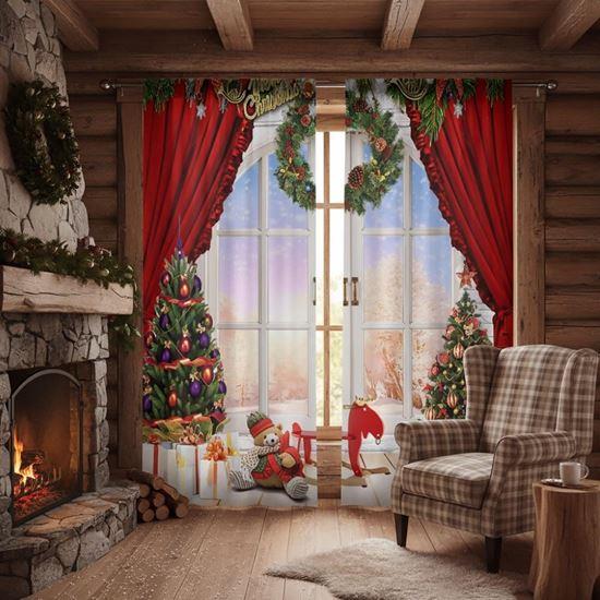 Obrazek z Świąteczne zasłony 2 szt 66x150 cm