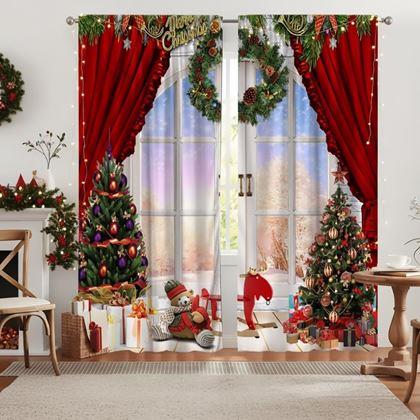 Obrazek z Świąteczne zasłony 2 szt 66x150 cm