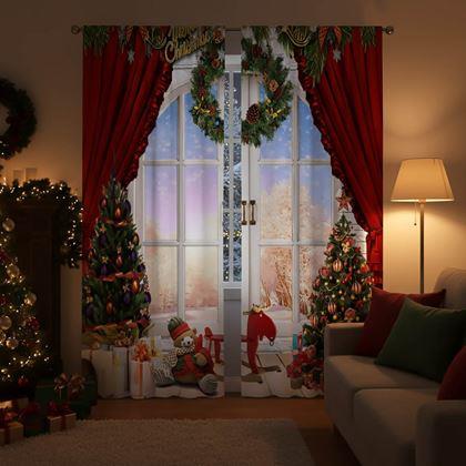 Obrazek z Świąteczne zasłony 2 szt 66x150 cm