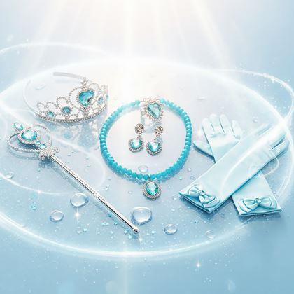 Obrazek z Zestaw dodatków dla księżniczki 6 szt  -  niebieski