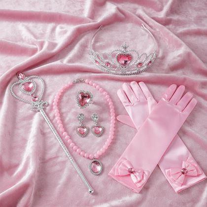 Obrazek z Zestaw dodatków dla księżniczki 6 szt  -  różowy