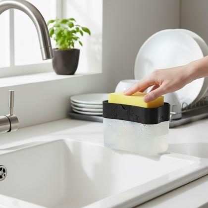 Obrazek z Dozownik na detergent z gąbką