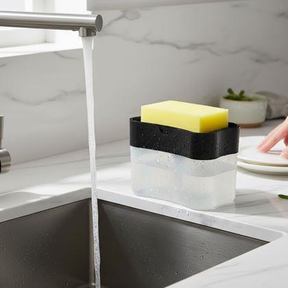 Obrazek z Dozownik na detergent z gąbką