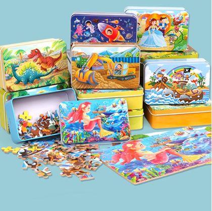 Obrazek z Puzzle dla dzieci w blaszanym pudełku  -  kosmos