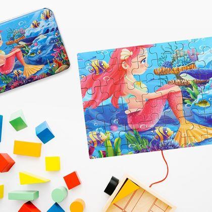 Obrazek z Puzzle dla dzieci w blaszanym pudełku  -  syrena