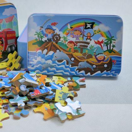 Obrazek z Puzzle dla dzieci w blaszanym pudełku  -  piraci