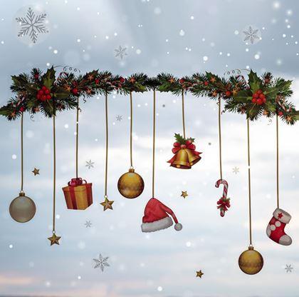 Obrazek z Świąteczne naklejki na okna  -  girlanda