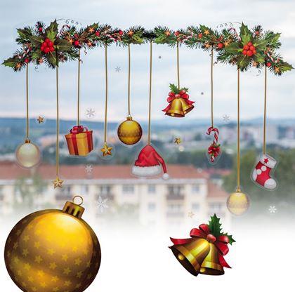 Obrazek z Świąteczne naklejki na okna  -  girlanda