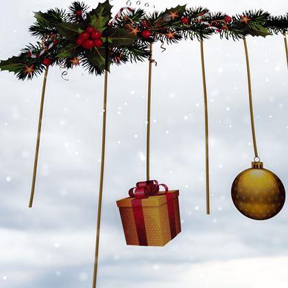 Obrazek z Świąteczne naklejki na okna  -  girlanda