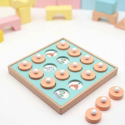 Obrazek z Drewniana gra pamięciowa dla dzieci z wymiennymi obrazkami