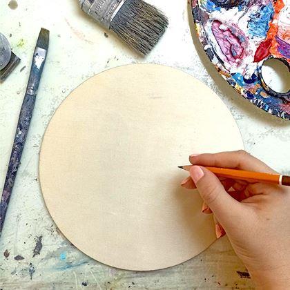 Obrazek z Drewniane kółko do malowania 20 cm
