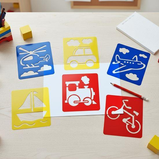 Obrazek z Szablony do malowania 6 szt - środki transportu