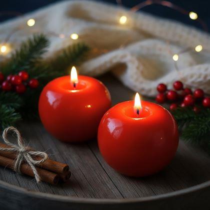 Obrazek z Świeczka prezentowa jabłko 2 sztuki