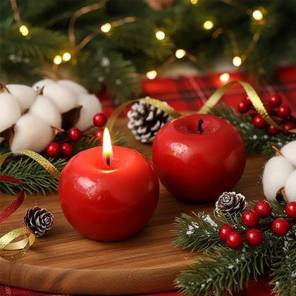 Obrazek z Świeczka prezentowa jabłko 2 sztuki