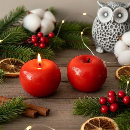 Obrazek z Świeczka prezentowa jabłko 2 sztuki