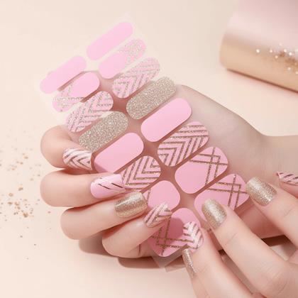 Obrazek z Naklejki samoprzylepne na paznokcie  - różowo złote