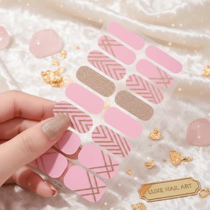 Obrazek z Naklejki samoprzylepne na paznokcie  - różowo złote