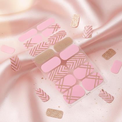 Obrazek z Naklejki samoprzylepne na paznokcie  - różowo złote