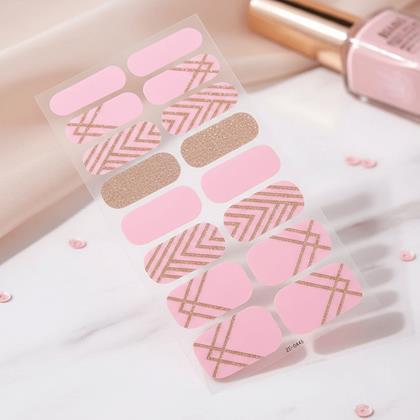 Obrazek z Naklejki samoprzylepne na paznokcie  - różowo złote