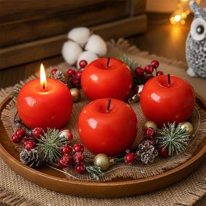 Obrazek z Świeczka prezentowa jabłko 2 sztuki