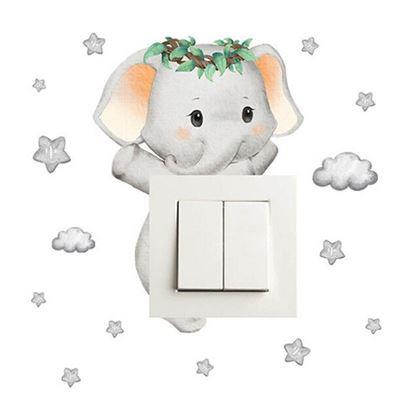 Obrazek z Naklejka na włącznik dla dzieci  -  słonik