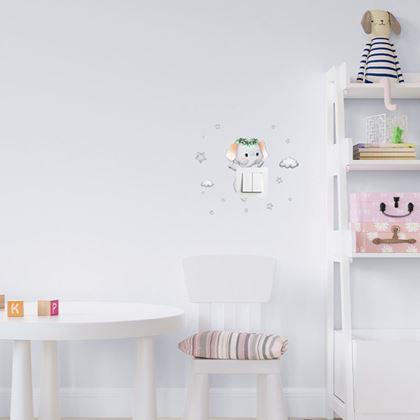 Obrazek z Naklejka na włącznik dla dzieci  -  słonik