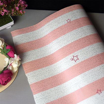 Obrazek z Tapeta dziecięca na ścianę 5 m  -  pasy z gwiazdkami