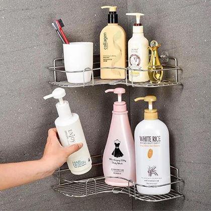 Obrazek z Półka narożna ze stali nierdzewnej