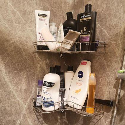 Obrazek z Półka narożna ze stali nierdzewnej