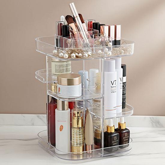 Obrazek z Duży obrotowy organizer na kosmetyki -  transparentny