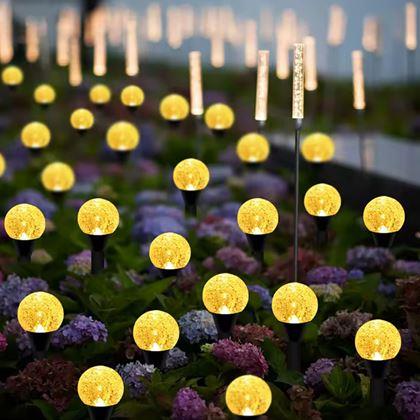 Obrazek z Solarna lampa LED do ziemi z efektem bąbelków – 10 punktów świetlnych