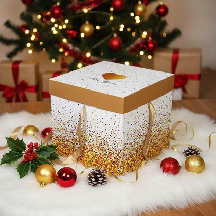 Obrazek z Pudełko prezentowe 22 cm  -  brokat