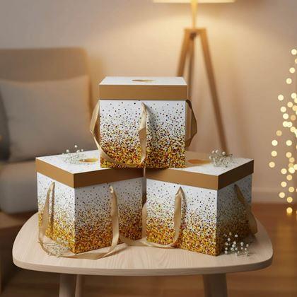 Obrazek z Pudełko prezentowe 22 cm  -  brokat