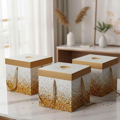 Obrazek z Pudełko prezentowe 22 cm  -  brokat