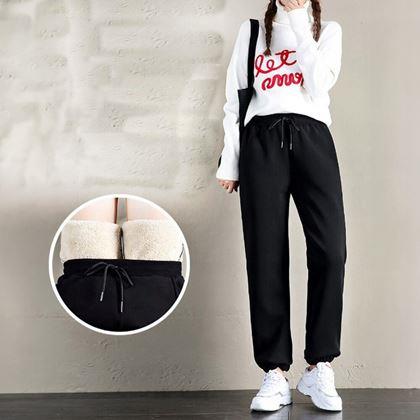 Obrazek z Damskie spodnie dresowe z futerkiem  -  L/XL