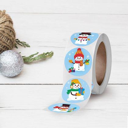 Obrazek z Naklejki świąteczne 500 szt.  -  wesołe bałwanki