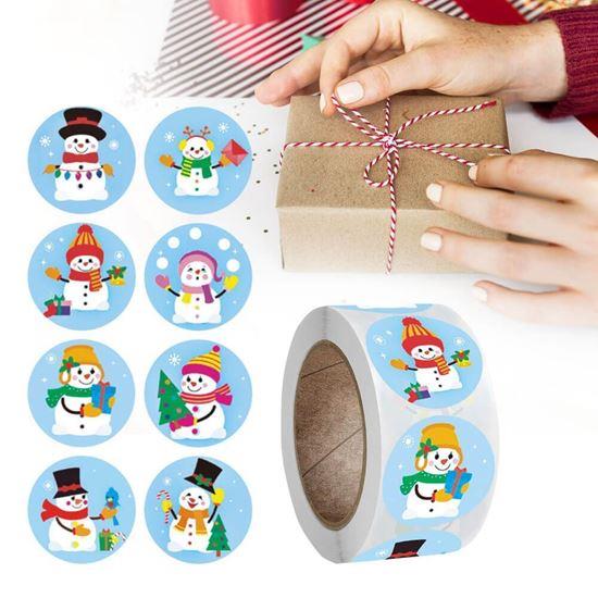 Obrazek z Naklejki świąteczne 500 szt.  -  wesołe bałwanki