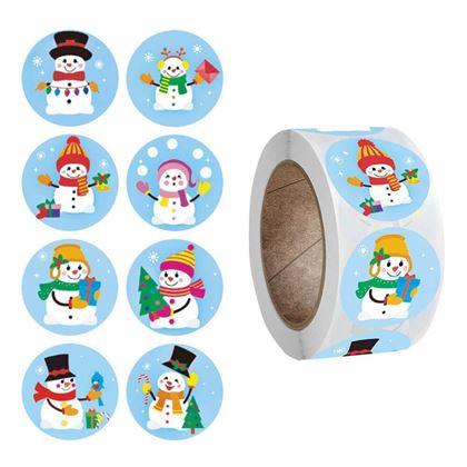 Obrazek z Naklejki świąteczne 500 szt.  -  wesołe bałwanki