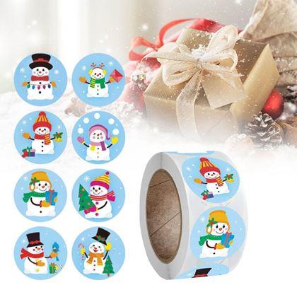 Obrazek z Naklejki świąteczne 500 szt.  -  wesołe bałwanki