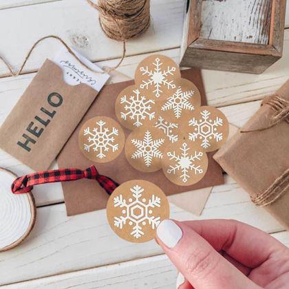 Obrazek z Naklejki świąteczne 500 szt. - płatki śniegu