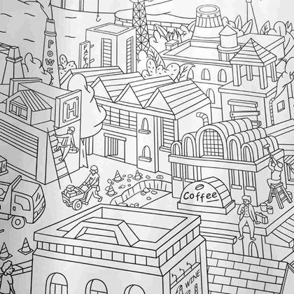 Obrazek z Kolorowanki w rolce 10 m  -  miasto
